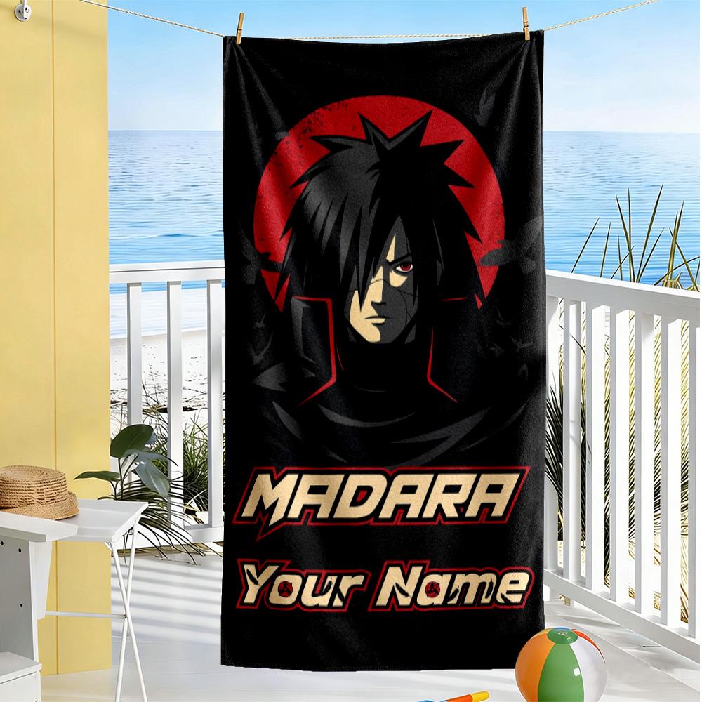 Naruto Character Customized Name Beach Towel Super Soft Microfiber Quickdry Fabric Suitable for Swimming Gym Camping Yoga Vacation