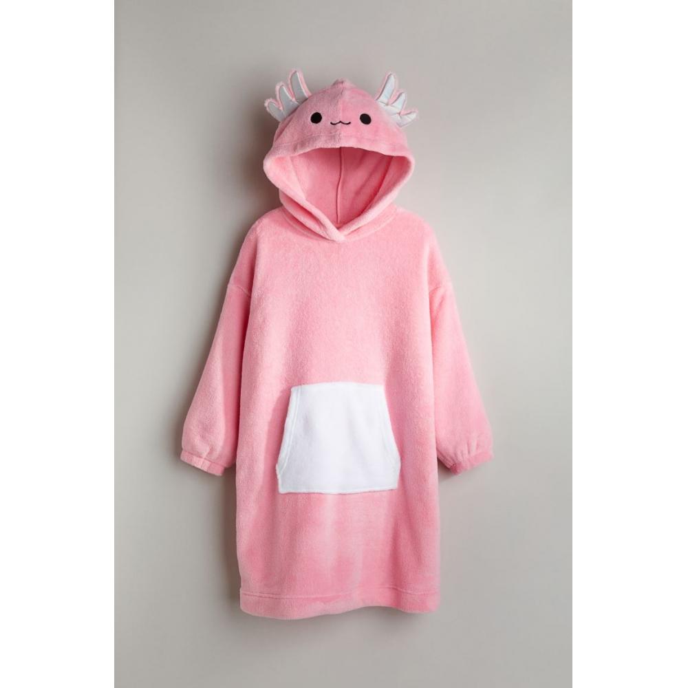 

Одеяло с капюшоном и аппликацией HM, розовое Squishmallow