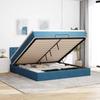 VidaXL Ottoman Bed Frame with Mattress Dark Blue 180x200 Cm Velvet 3312786