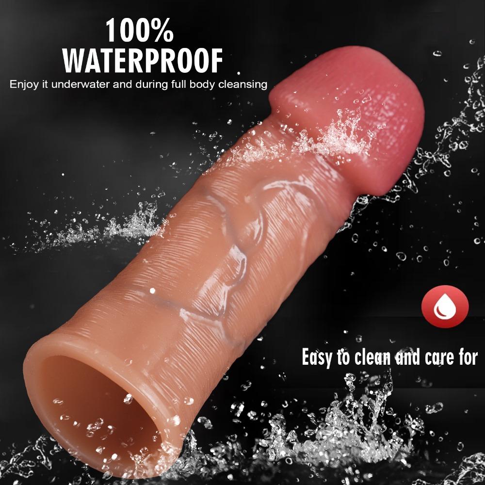 Soft Silicone Penis Extender Thicker Longer Delay Ejaculation Intimate Toy for Couples