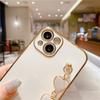 Luxury Gold Plating Bracelet Phone Case For iPhone 14 13 11 Pro Max XR XS 7 8Plus SE2 SE3 12Mini Fashion Heart Wrist Chain Cover