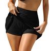 CHARMLEAKS Women Swim Skirt Short with Side Pockets Bathing Suit High Waist Swimsuit Bottom