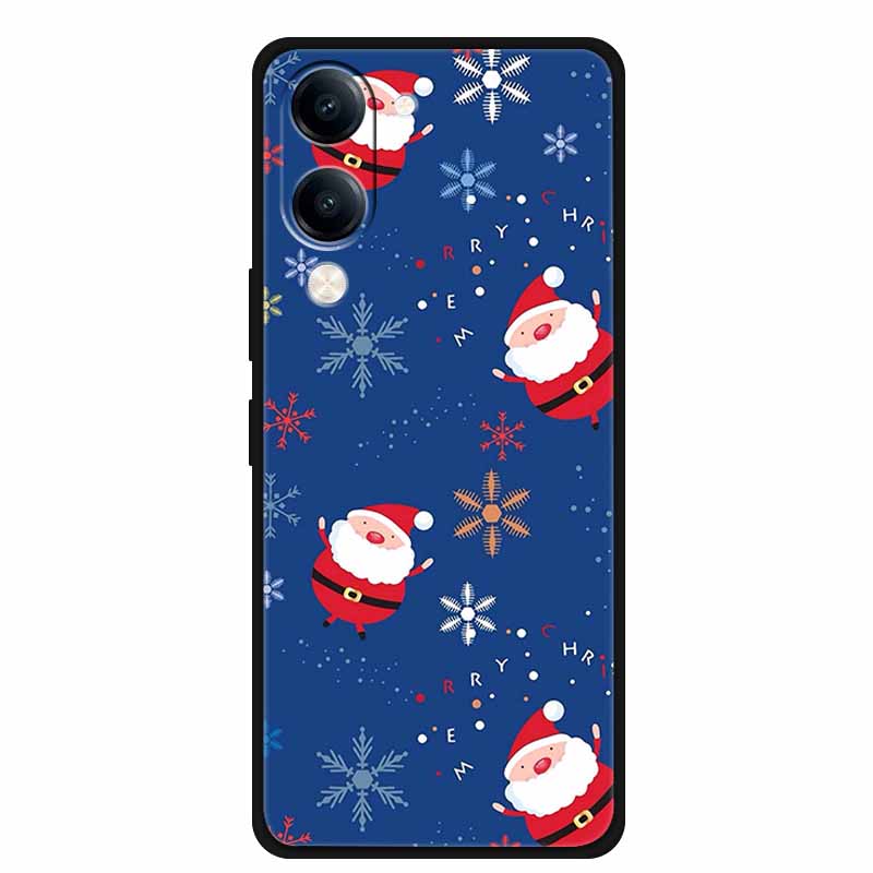 Christmas Case For Vivo Y04 Y04S Y37C Soft Silicone Phone Cover Funda For Vivo Y 04 04S 37C Black TPU Protective Bumper Casing