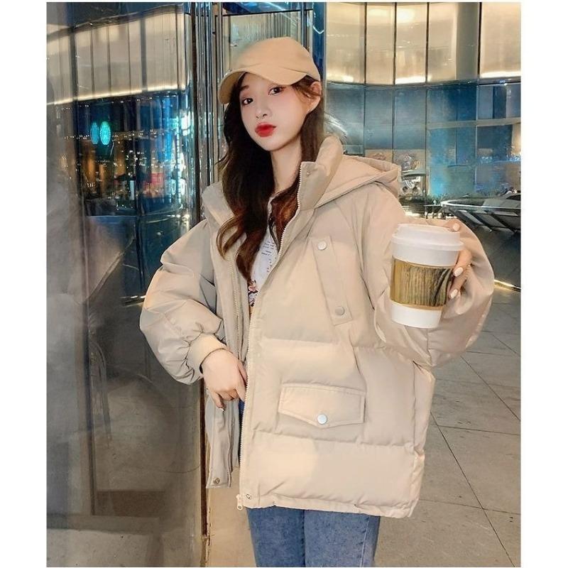 Women’s Korean Style Loose Short Down Cotton Puffer Coat Casual Versatile Warm Winter Autumn Outerwear for Women
