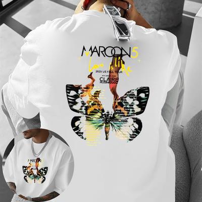 Maroon 5 Kochają Koszulki Turystyczne Albumy Fotograficzne Koszulki z Nadrukiem Graficznym Śmieciowe Męskie Letnia Moda Uliczna Bawełniane Codzienne Koszulki