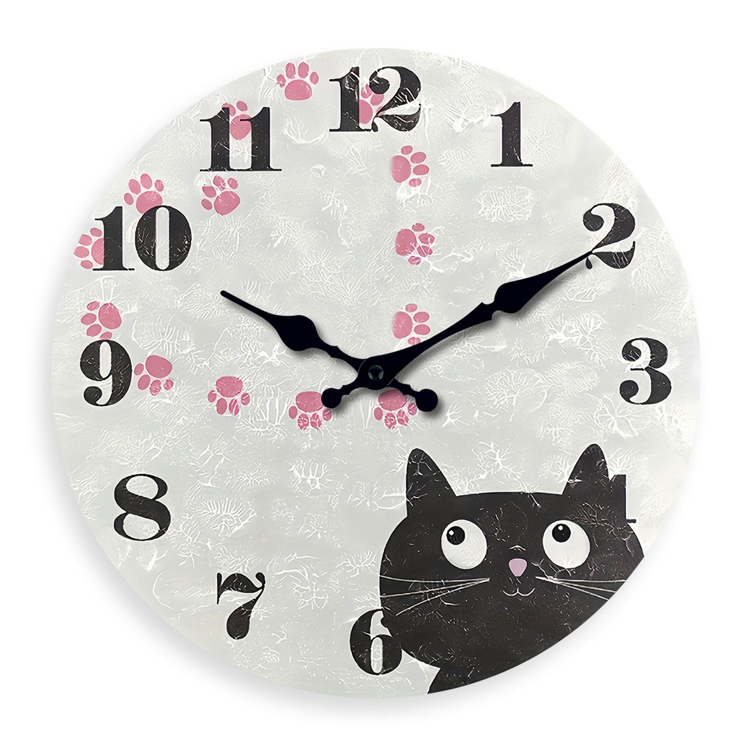 High-Quality Cute High-Quality Black High-Quality Cat High-Quality Paw High-Quality Print High-Quality Heart High-Quality Pattern High-Quality (as the picture,10 Inch)