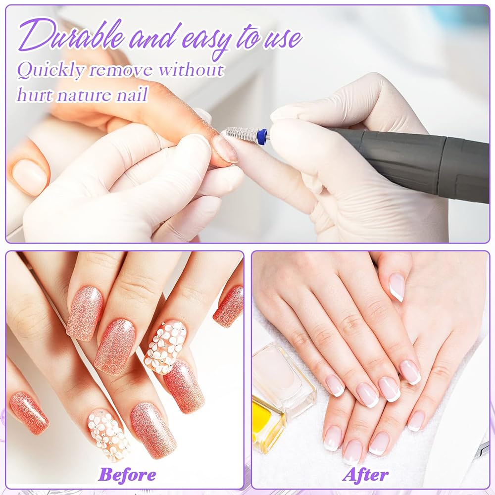 5Pcs Nail Drill Bits Set for Acrylic Nails, Multifunctional Tungsten Steel 5 in 1 Nail Polishing Grinding Head Manicure Tool