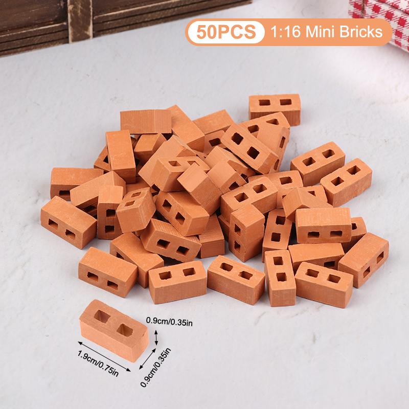 20/50Pcs Miniature Cinder Blocks Model 1/12 Dollhouse Micro Landscape Mini Concrete Bricks Toy Micro Scene Construction Props