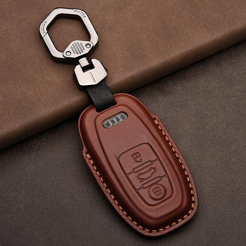 Leather Car Key Case Cover for A4 A4L A5 Q5 Q7 TT 2016 2017 Key 2016 2017 20 18 Styling Accessories