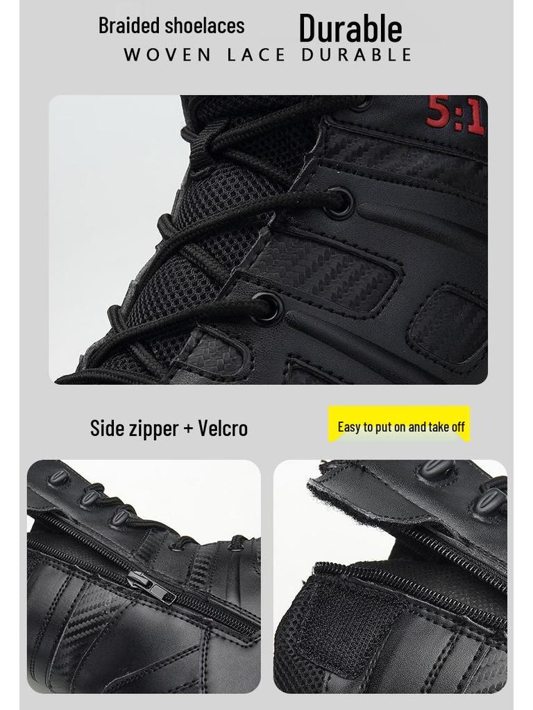 Men's Four-Season Breathable Motorcycle Riding Boots - Protective and Stylish Racing Shoes