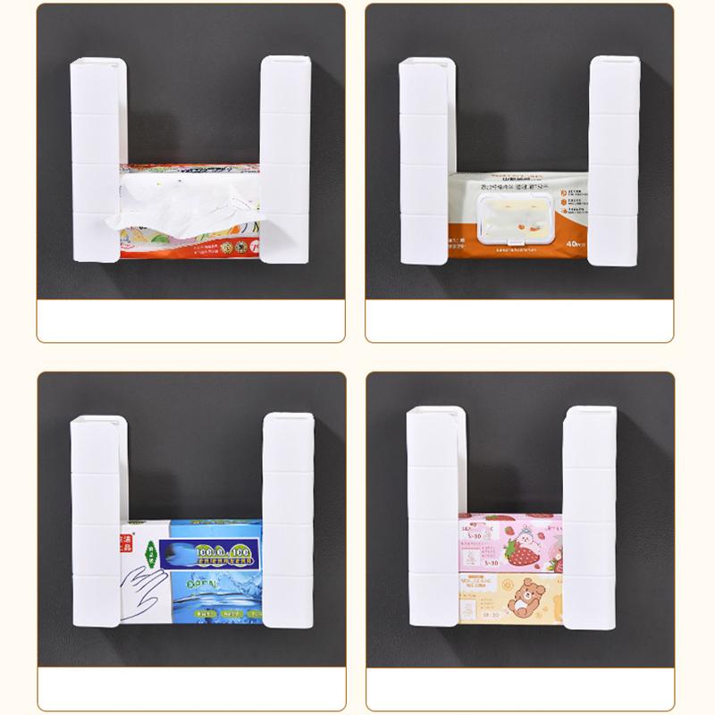 1/2 pair  Refrigerator Magnetic Storage Rack Tissue Rack Punch-free Removable Kitchen Sundries Organizer Refrigerator Side Shelf