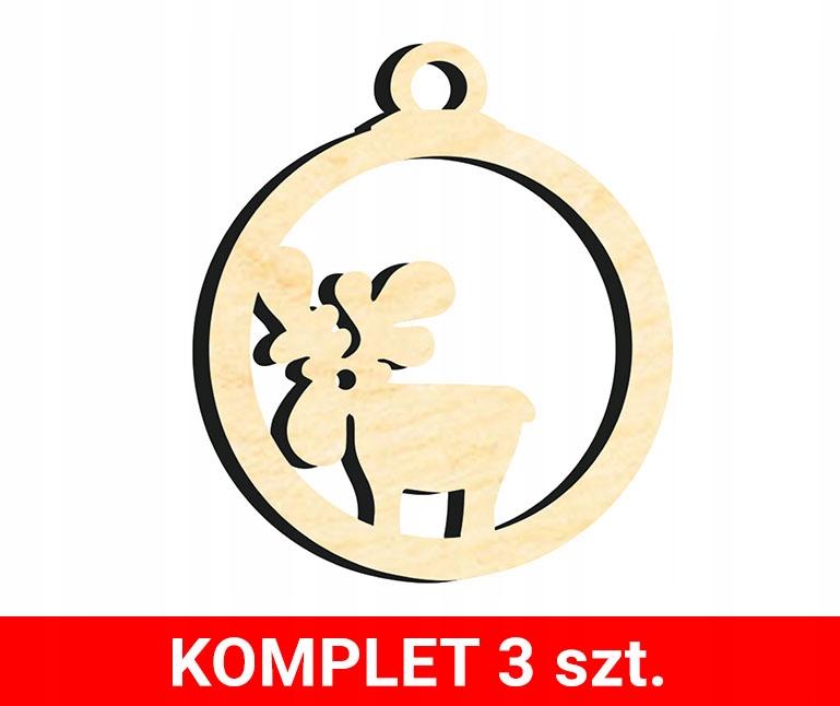 Wooden Christmas tree decorations Z58 3 pcs.