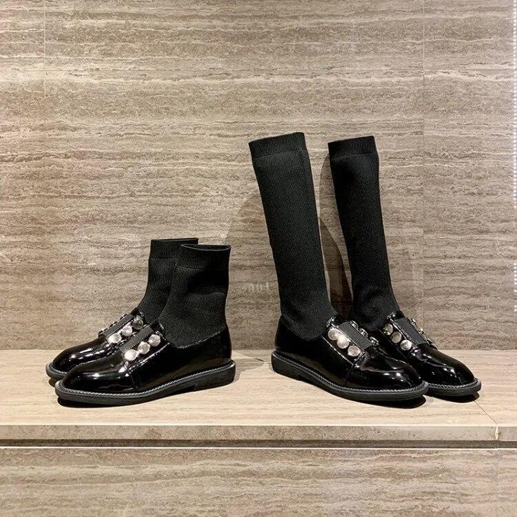 Вязаные эластичные ботинки — фото 4