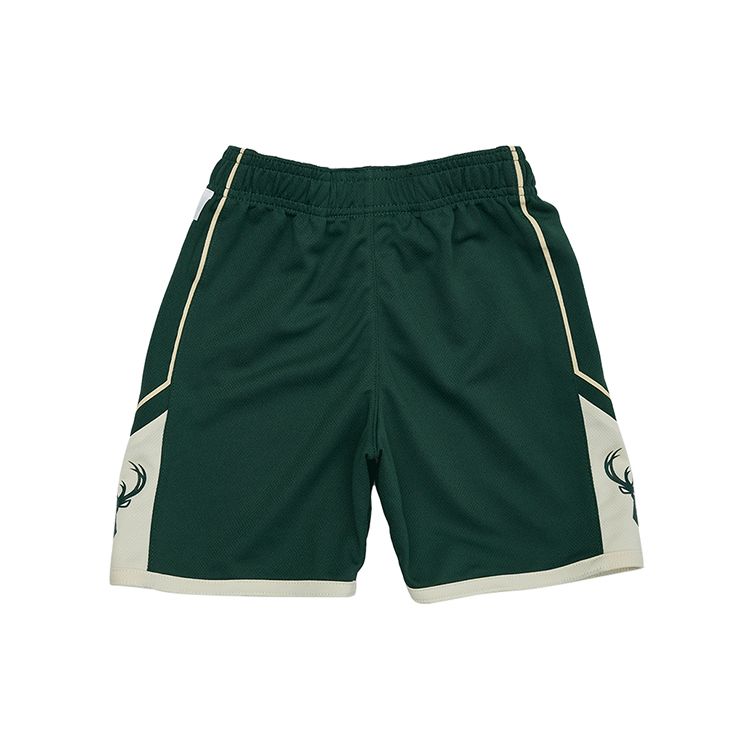 Nike X NBA Youth Milwaukee Bucks Color Block Quick Dry Breathable Lightweight Shorts Kids Shorts Dark-Green 3Z2B7BCQL-BCK