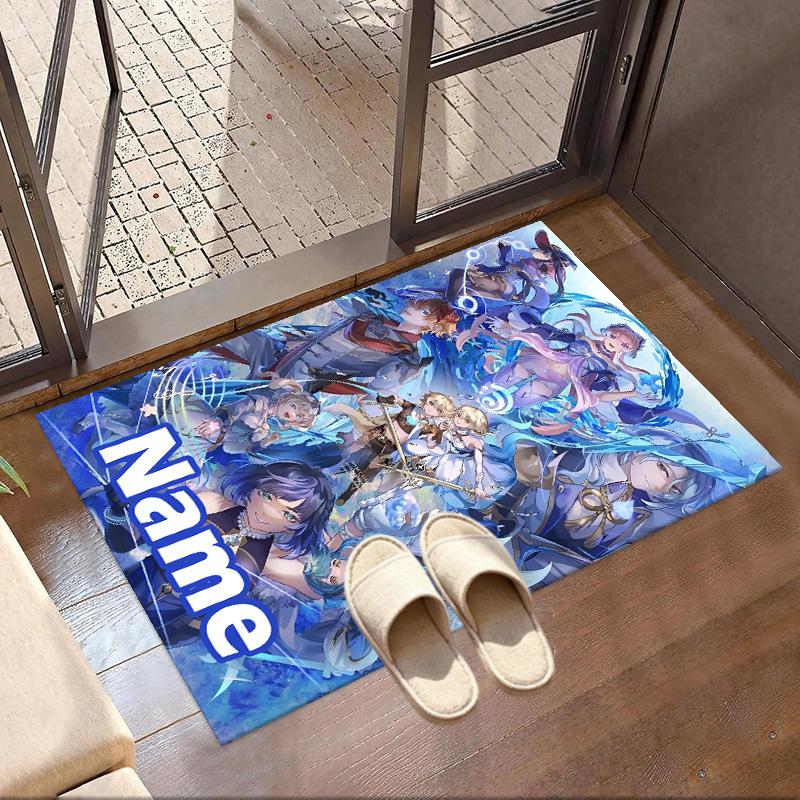 Custom Name Personalized Genshin Impact Print Carpet, Versatile Home Decor Rug, for Playroom, Apartment, Balcony, Entryway, Hallway Gift