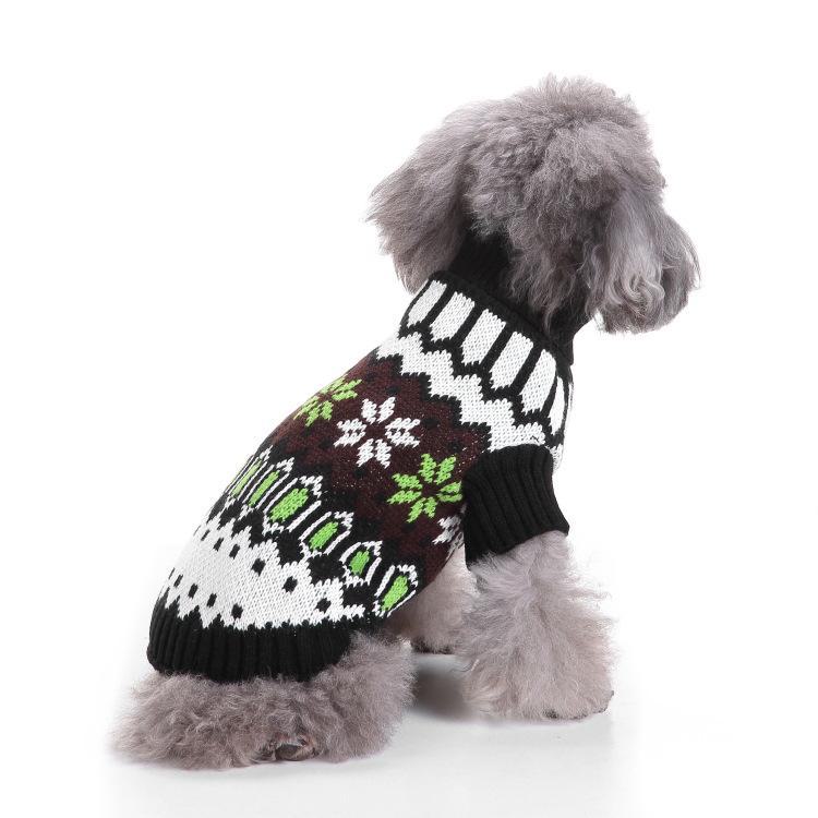 Festive Dog Sweaters: Snowflake, Christmas, Halloween, and Elk Designs