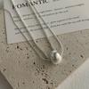 Double Layer Cat Eye Bead Necklace Fashion Minimalist Clavicle Chain Men Women