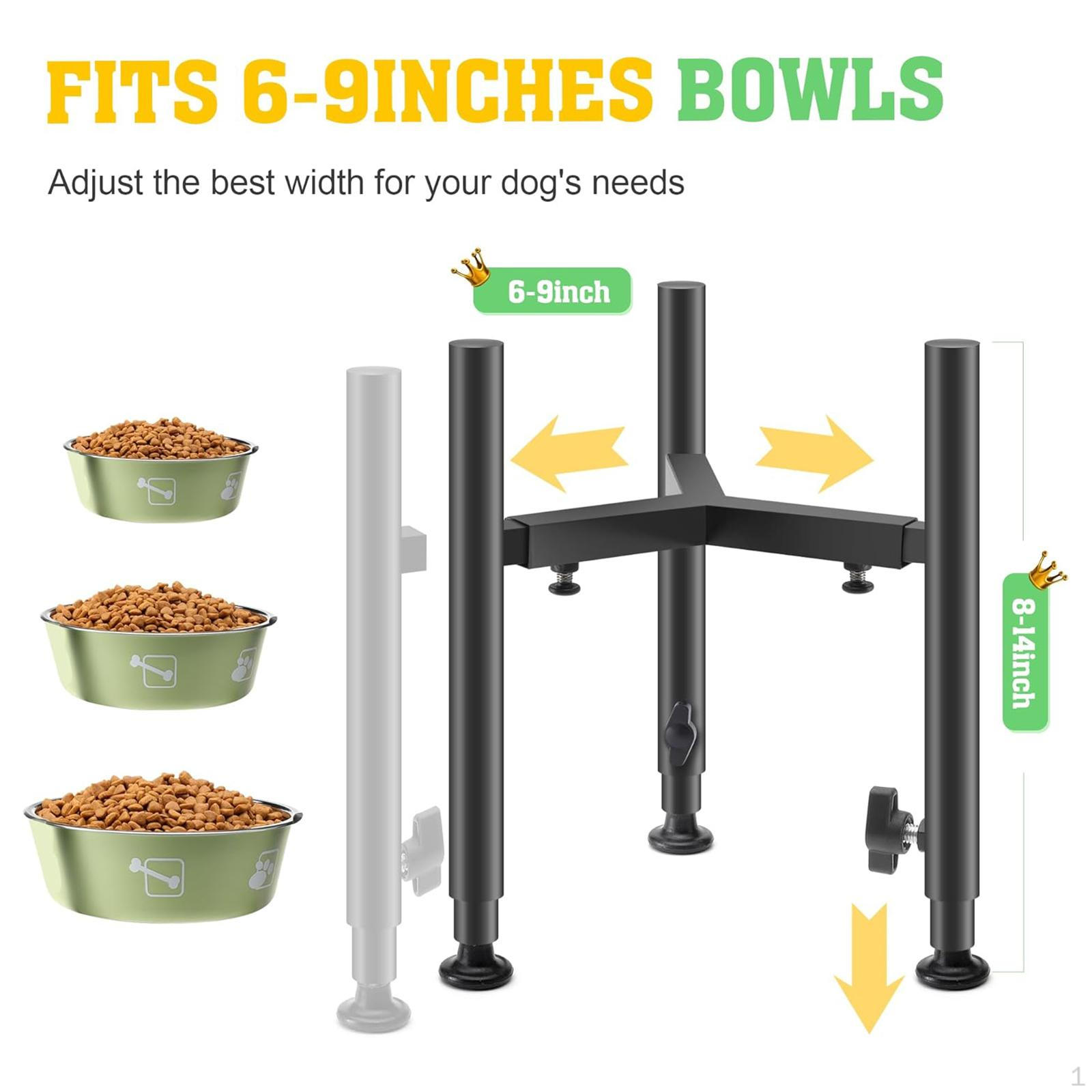 

Подставка для миски для собаки Регулируемая ширина Поднимает миски для питомца Нескользящая Удобная Простая Поднятые миски для 3 Feet