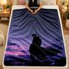 Flannel BlanketSolo Leveling Warm Soft Throw Blanket for Indoor Sofa Bed Living Room Use