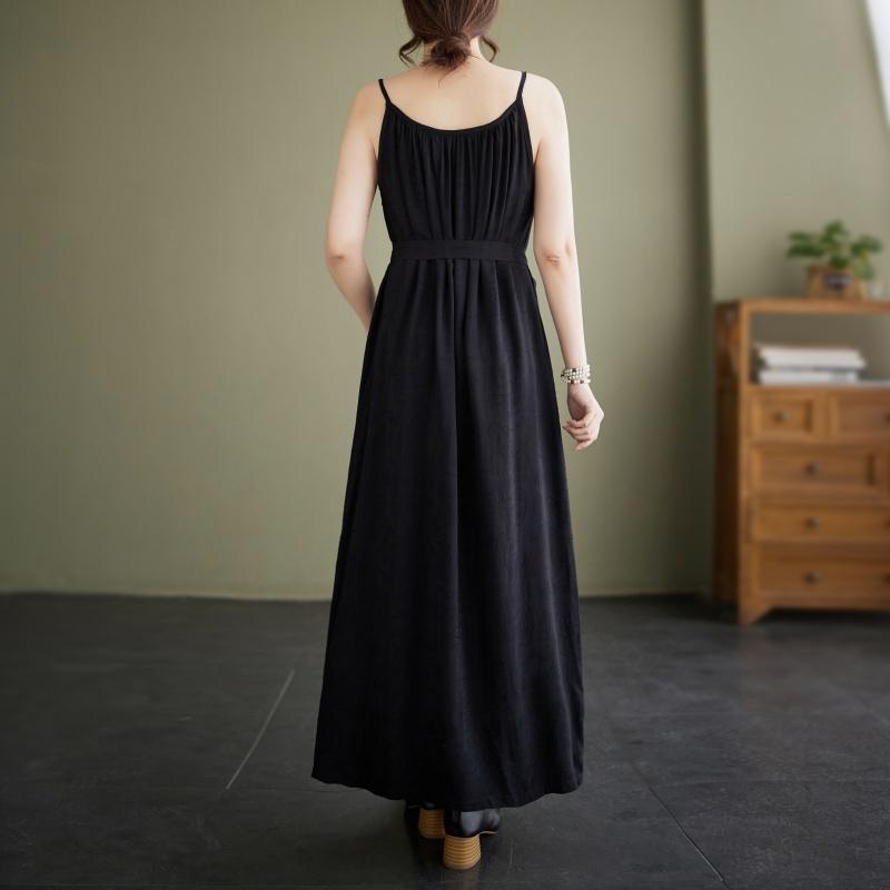 Sleeveless Strap Plus Size Vintage New In Dresses For Women Casual Loose Long Summer Dress