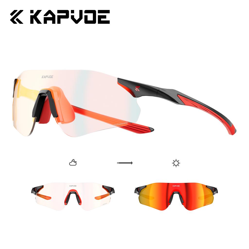 Kapvoe Photochromic Running Sunglasses Women Men Cycling Glasses Bike Glasses UV400 Bike Eyewear MTB Sports Bicycle Goggles 2026