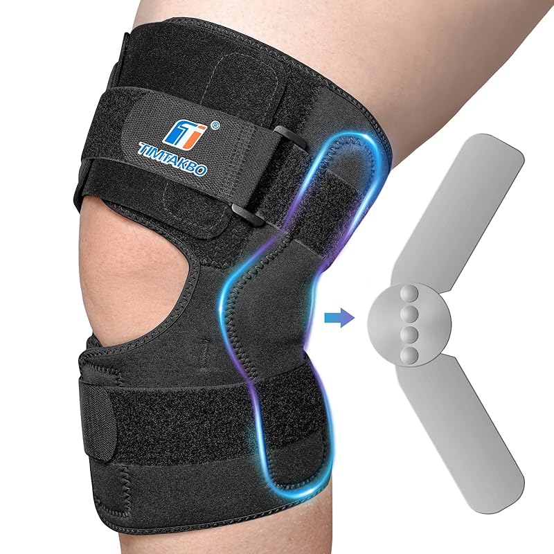 

Knee Braces for Knee Pain, Adjustable Hinged Knee Brace with Removable Side Stabilizers, Plus Size Knee Support for Men/Women Joint Pain Relief, Large