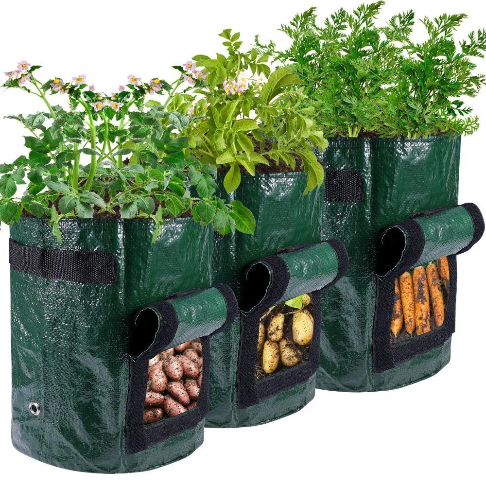 With Handles Growing Bag PE Planting Nursery Pot Flower Plant Pot Vegetable Tomato Potato Flower