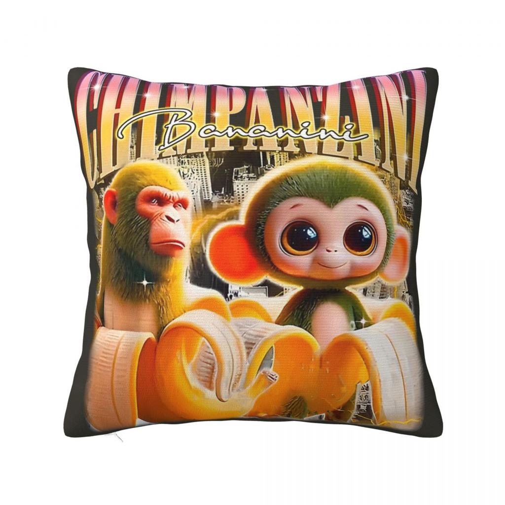 Pillow Cover Chimpanzee Banana Design Cushion Cover Novelty Pillow Case For Living Room Chair Pillowcases