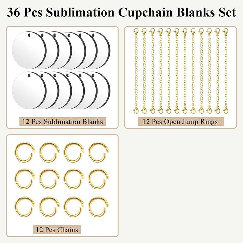 

WTEMPO 36 шт. термопереносная печать акриловые брелки креативные чашки/сумки/подарочные коробки/ключи от машины/дверные ключи декор подвески DIY аксессуары для рукоделия 36pcs золотой