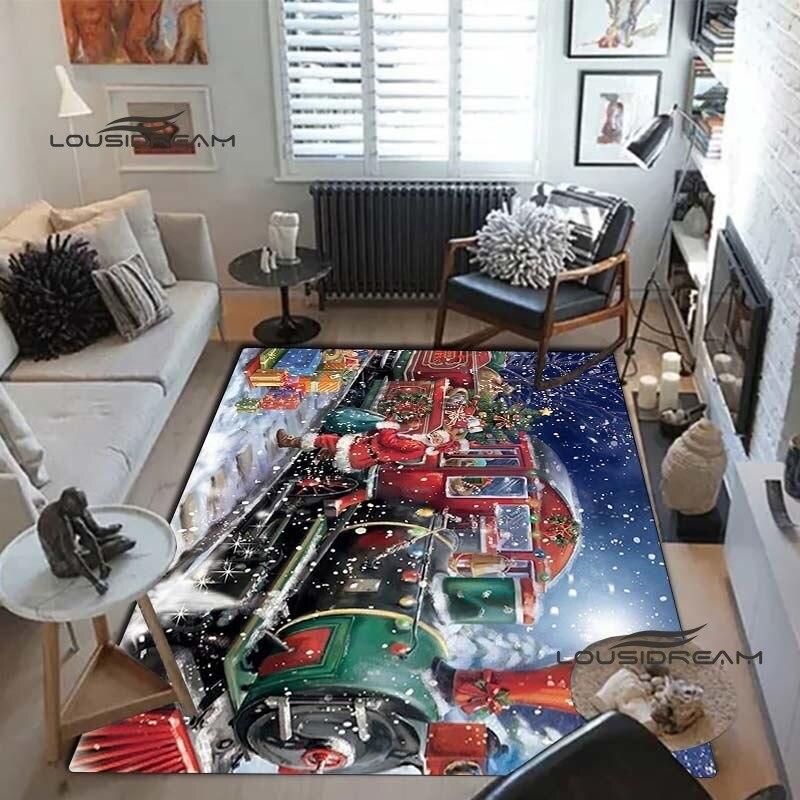 Weihnachts-Weihnachtsmann-Teppiche und Vorleger, Winter-Schnee-Teppich, Bodenmatte, Wohnzimmer, Schlafzimmer, großer Bereich, weicher Teppich, Kinderzimmer-Teppich