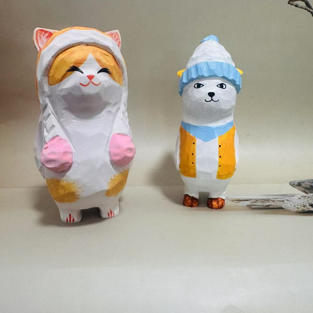 Wooden Craft Decor Lucky Cat Car Hanging Ornament For Home Office Gifts