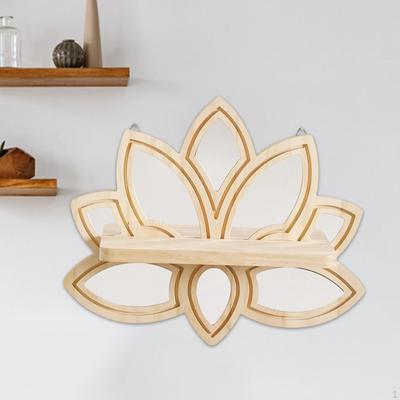 Lotus Wall Shelf Hanging Rack Versatile Wood Floating Home Decoration for Nursery Corridor