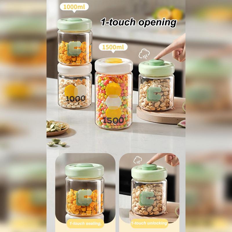 Vacuum Containers For Food Storage Press-type Sealed Jars Flour Sugar Storage Containers Airtight Storage Organization