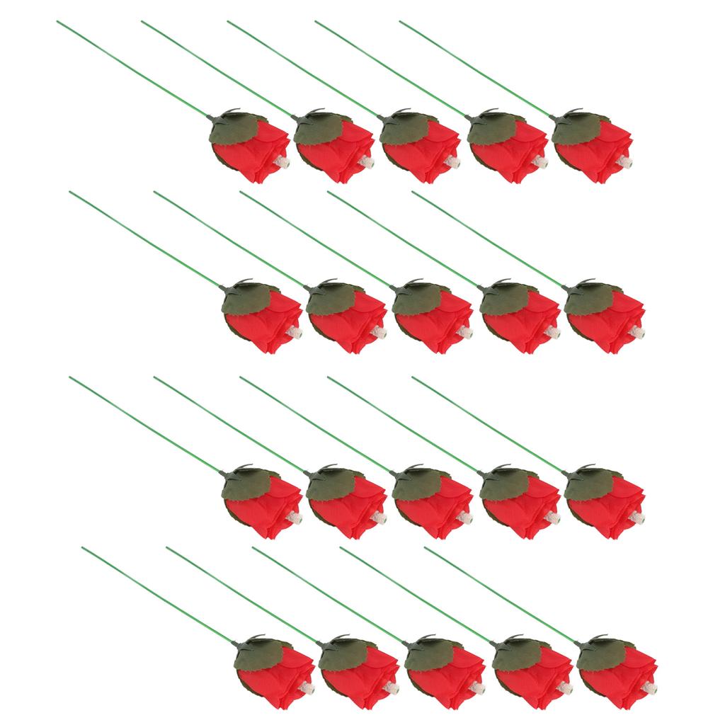 20 Adet Alev Çıkan Gül Zarif Çiçek Gül Hileleri Oyuncaklar Profesyonel Sihirbaz Aksesuarları için