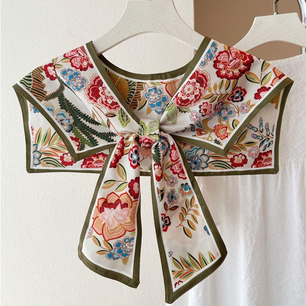 Floral Pattern Shirt Fake Collar Summer Shoulder Wraps New False Fake Collar Women