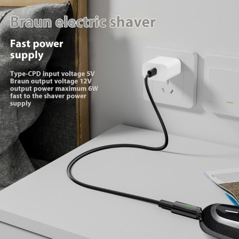 5V Type C Fast Charging Adapter Universal Compatibility For Dedicated Electric Trimmers LED Charging Status Display