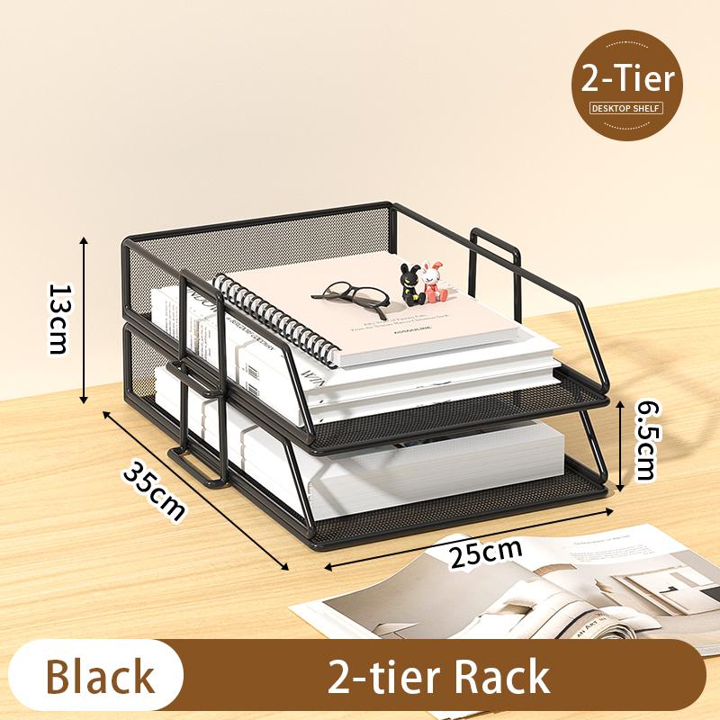 5-Tier Desk Organizer Stackable Tray Office Desk Organizer File and Desktop Holder for Paper Letter Accessories Black 5690₽