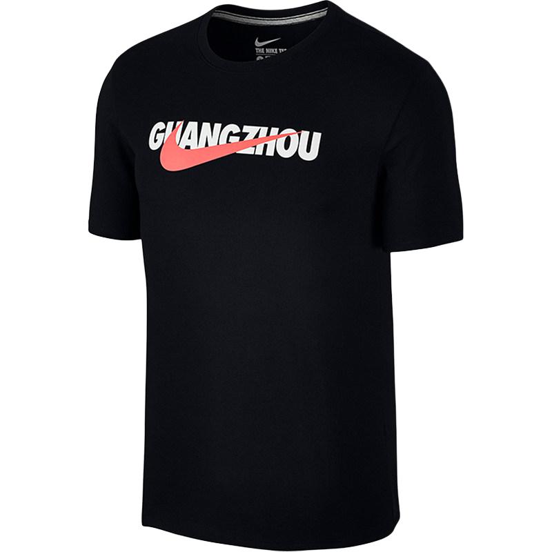 

Nike Gz City Template Guangzhou City Limited Basketball Round Neck Knitted Breathable Moisture Wicking Short Sleeve T-Shirt Men Tops AH2281-010 S