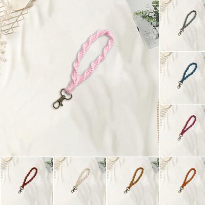 Yousheng Häkel Schlüsselanhänger Lanyard mit Aufhängeschnalle Handgemacht Handgelenkband Einfarbige Auto Schlüsselanhänger Halter Strick Handgelenkband Armband Seil