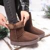Thick-soled snow boots fur integrated medium boots 2025 winter velvet short boots one pedal non-slip warm cotton shoes