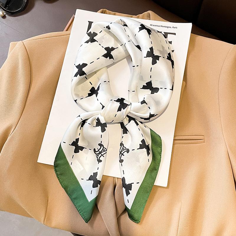 Luxury Brand  Silk Square Scarf Women Neck Hair Tie Band Beach Hijab Kerchief Head Headbands Bandana Female Foulard 70cm