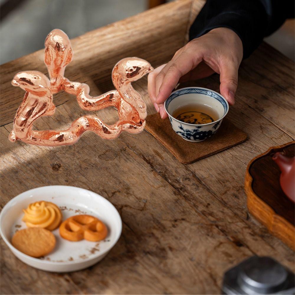 Dragon Snake Crystal Ball Metal Base Triangle Crystal Sphere Holder  Photography Props