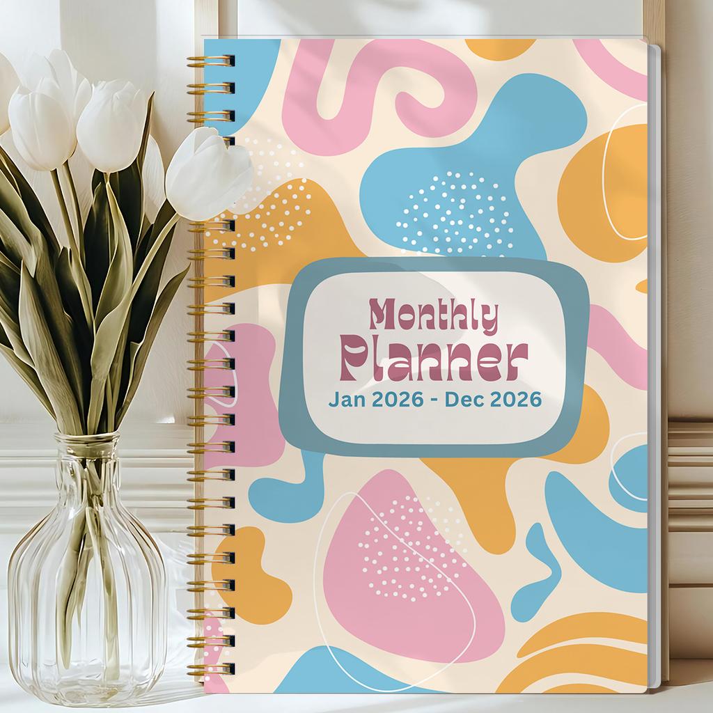 2026 A5 Monthly Planner,Modern Cover,Academic Agenda with Notes&To Do List,Perfect for Productivity,Time Managemen,Great Gift