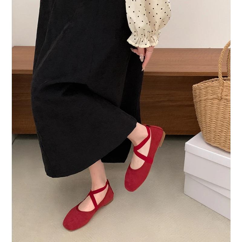 Flat Shoes Women Summer Pink Ballet Shallow Mouth Flats Sole Single Shoe Women's Soft Soled Mary Jane Shoes Pumps Zapatos