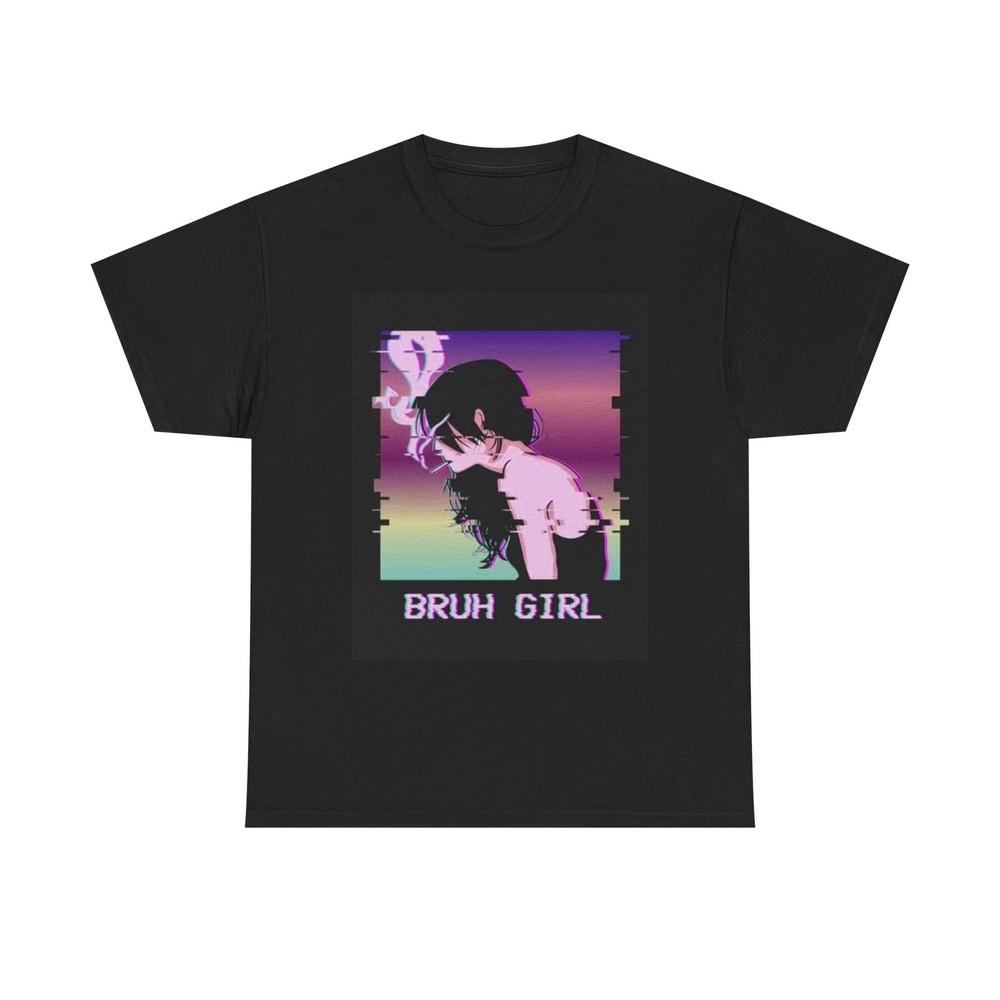 Bruh Girl Anime Graphic T Shirt Retro Waifu Retro Unisex Heavy Cotton Tee Unisex T-Shirt S