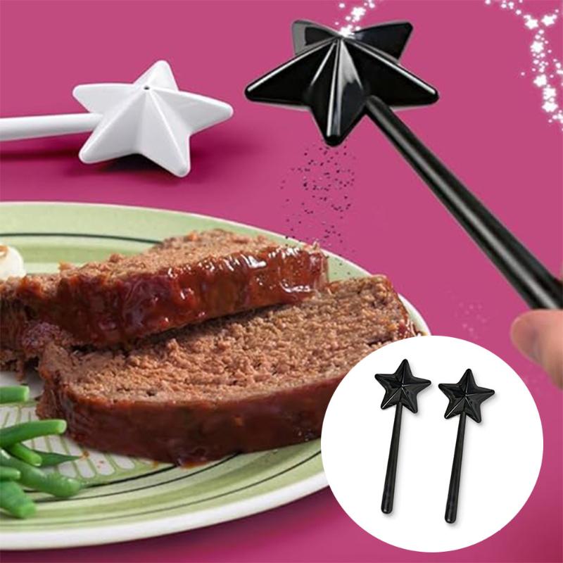 Kouzelná hůlka na koření pepř Kreativní solnička a pepřenka Tvar kouzelných hůlek Plastový dávkovač pepřového koření Láhev na sůl