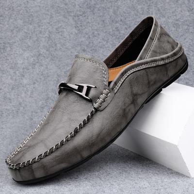 FashionGenuine Leather Men's Casual Loafers Non Slip  Slip On Shoes Walking Sneakers Male Comfortable Walking Driving Shoes Moccasins