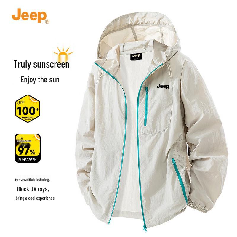 JEEP Unisex UPF100+ Lightweight Sun Protection Jacket XXL