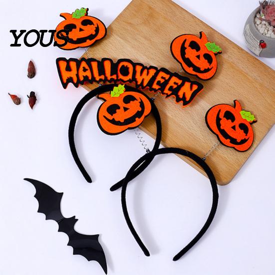 Holiday Party Hair Accessories Halloween Pumpkin Headband for Adults Kids, Orange Felt Non Woven Fabric Headpiece Headpiece, No Slip Cosplay