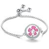 Crystal Rhinestone Aromatherapy Tree of Life Bracelet - Adjustable Titanium Steel with Essential Oil Compartment.